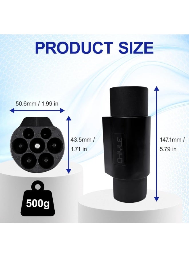 كيل › محول شاحن من النوع 2 الى جي بي تي اي في، توافق عالمي وشحن عالي السرعة للسيارة الكهربائية، سهل الحمل والاستخدام، ملحقات سيارة من تشيلي-(32 أمبير 440 فولت) - Image 4